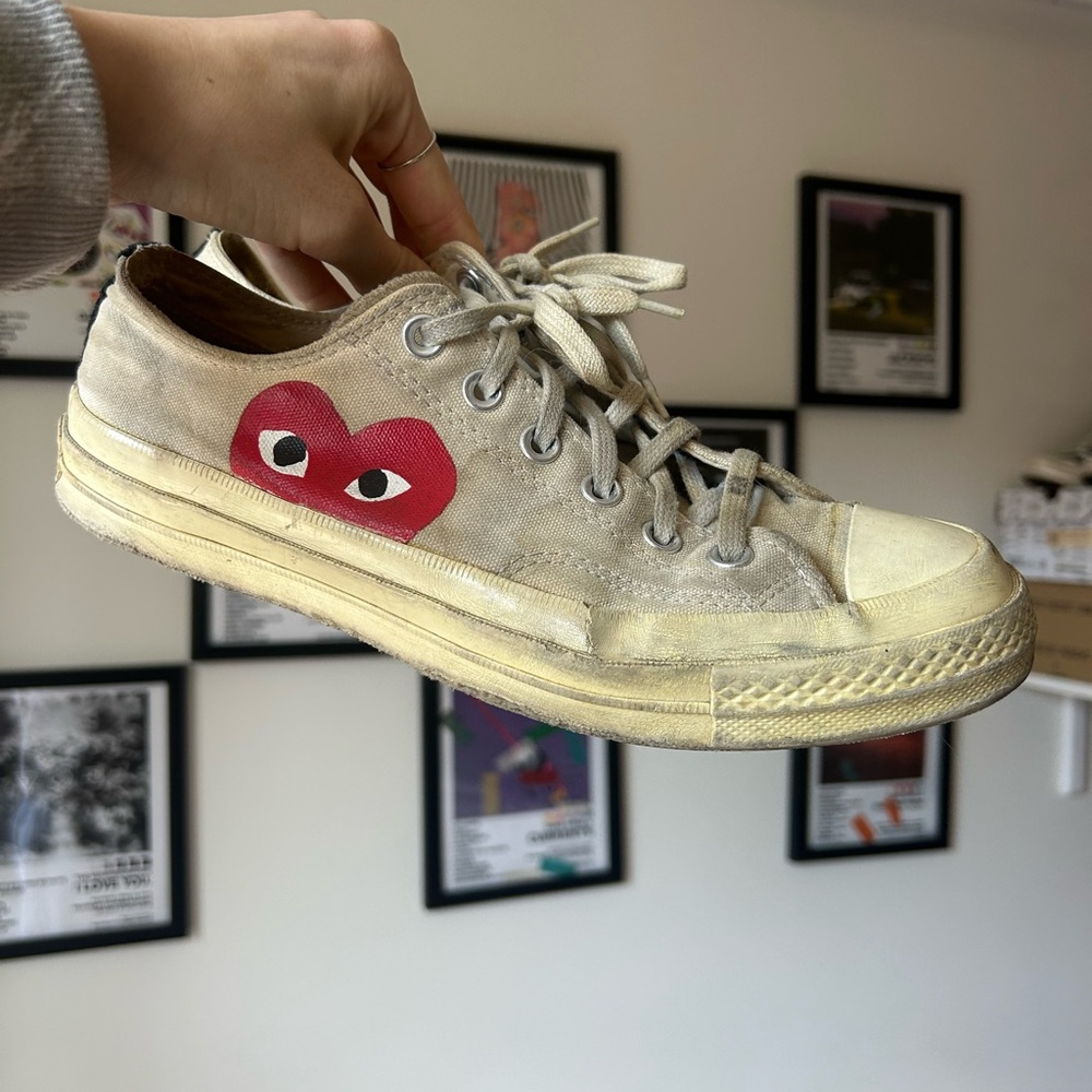 Comme des Garcons PLAY Women's Cream Sneakers